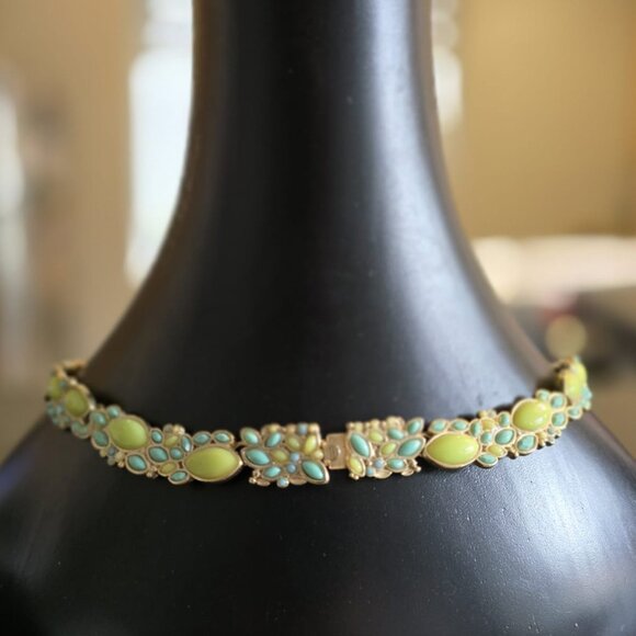 Banana Republic Statement Necklace - Turquoise & Chartreuse - Spring Collection - Picture 2 of 9
